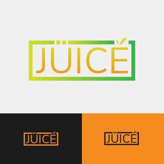 Juice text logo vector concept
