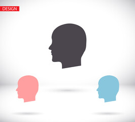 black silhouette vector icon of the profile of the human head.vector icon flat vector vector icon illustration isolated
