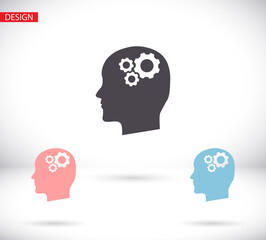 gear in head vector icon