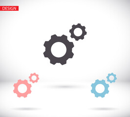 Settings isolated vector icon. Gear symbol. vector icon Gear tool or button for web application or UI. vector icon Trendy flat style