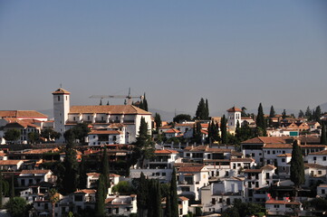Fototapeta na wymiar San Nicolas church and viewpoint, Albaicin, Granada, Andalusia, Spain