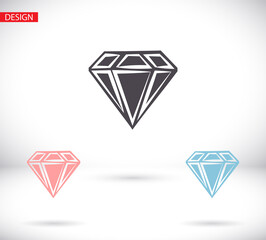 Diamond Icon Vector. Simple flat symbol. Icon Vector Perfect Black pictogram Icon Vector illustration on white Icon Vector background.