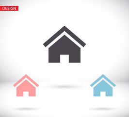 Home vector image to be used in web applications, mobile applications and print media. Abstract house logo design template. Colorful sign. Universal vector icon