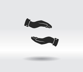 Hand icon, vector illustration. Flat design