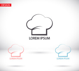 Chef hat line vector icon, outline vector sign, vector icon linear style pictogram isolated on white. vector icon Cuisine symbol, logo illustration.