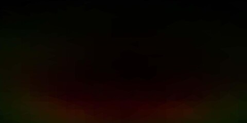 Dark green, red vector abstract triangle texture.