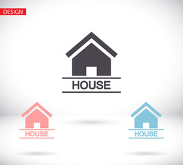 Home vector image to be used in web applications, mobile applications and print media. Abstract house logo design template. Colorful sign. Universal vector icon