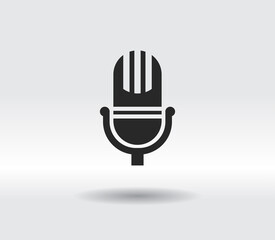 Microphone icon, vector illustration. Flat design style