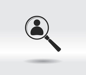 Looking For An Employee Search icon, vector illustration. Flat design style