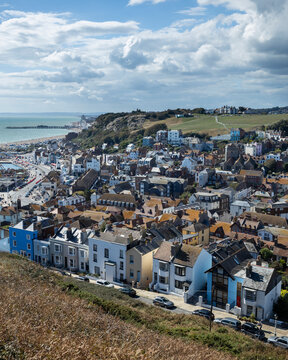 Scenic view of Hastings, Sussex, England