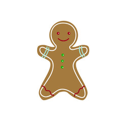 gingerbread man isolated on white