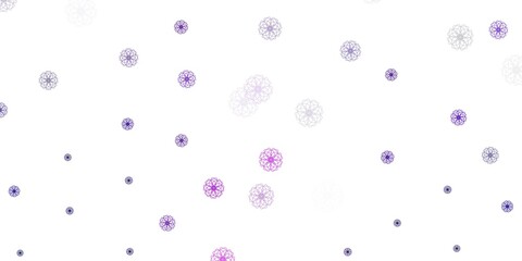 Light purple vector natural backdrop with flowers.