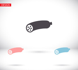 Grill sausage icon. Restaurant icon. Kitchen icon. New trendy sausage vector illustration symbol for shop