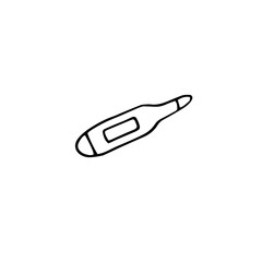 Doodle thermometer. Temperature measurement. Vector illustration.