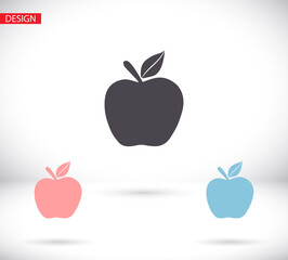 Apple Icon in trendy flat style isolated on grey background. Apple Icon page symbol for your web site design Apple Icon logo, app, UI. Apple