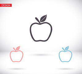 Apple Icon Vector in trendy flat style isolated on grey background. Apple Icon page symbol for your web site design Apple Icon Vector logo, app, UI. Apple Icon Vector illustration