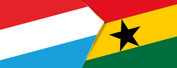 Luxembourg and Ghana flags, two vector flags.