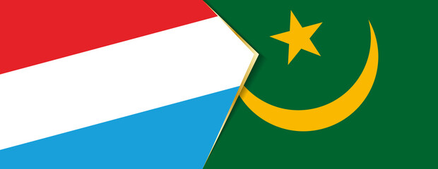 Luxembourg and Mauritania flags, two vector flags.