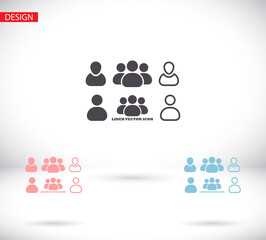 Businessman vector icon style many linear people.