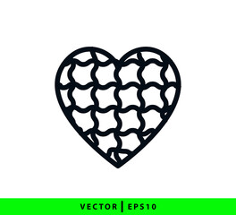 Broken heart icon vector logo design template