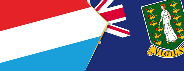 Luxembourg and British Virgin Islands flags, two vector flags.