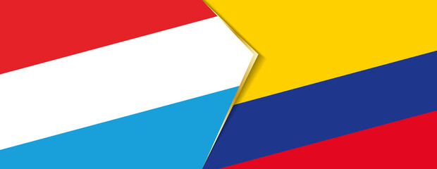 Luxembourg and Colombia flags, two vector flags.