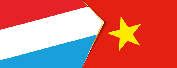 Luxembourg and Vietnam flags, two vector flags.