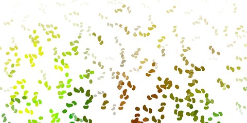 Light green, yellow vector texture with memphis shapes.