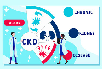 Vector website design template . CKD - Chronic Kidney Disease  acronym, medical concept. illustration for website banner, marketing materials, business presentation, online advertising.