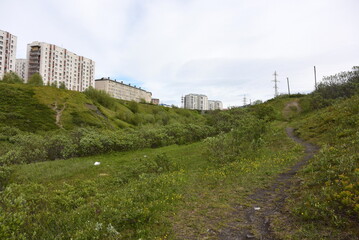 place of rest view of green vegetation and urban development location Russia