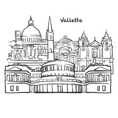 Obraz premium Famous buildings of Valletta