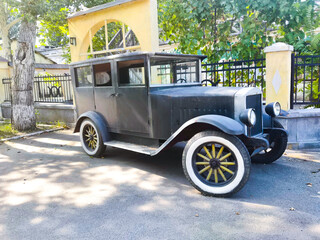 Beautiful shiny old model black car © Anna