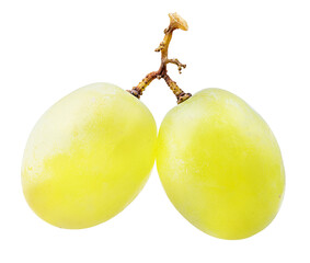 Fresh grapes isolated on white background with clipping pass