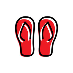 Slippers flat icon. Design template vector