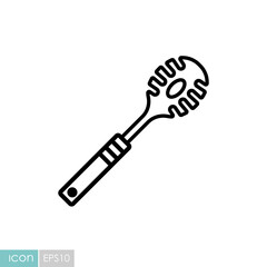 Kitchenware spaghetti spoon vector icon