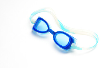 Swimming goggles on a white background