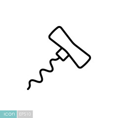 Corkscrew vector icon. Kitchen appliances