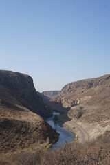 view of the river akyaka kanyonu kars