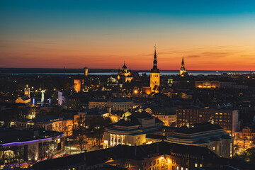 Tallinn view at sunset