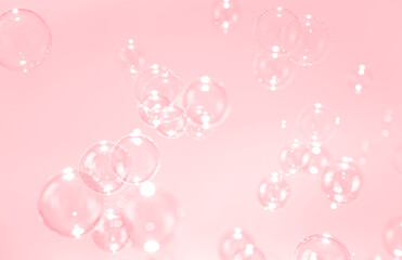 Beautiful abstract, Fresh shiny pink soap bubbles natural background.