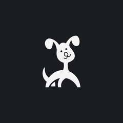 Dog silhouette logo design template. Vector illustration