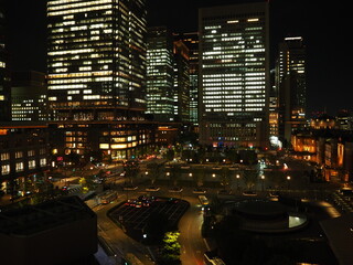 東京駅周辺の夜景