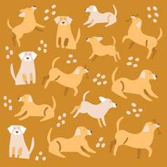 Fototapeta premium Cute kid poster wiht dogs for room decoration.