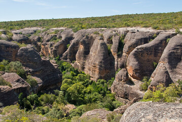 Formações rochosas de arenito no Baixão das Andorinhas - Parque Nacional da Serra da Capivara