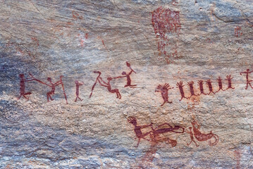 Pinturas Rupestres na Toca do Caldeir&atilde;o do Rodrigues no Baix&atilde;o do Alto da Pedra Furada -.Local: Parque Nacional da Serra da Capivara