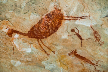 Pinturas Rupestres na Toca da Entrada do Baixão da Vaca - Parque Nacional da Serra da Capivara