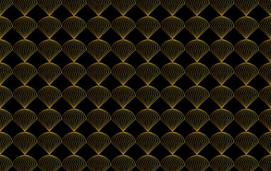 Black background with abstract patterns. Luxurious and elegant style.