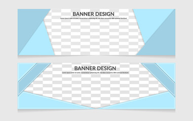 set white banners for photos. Universal template for websites with transparent text and elements.