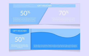 Gift voucher template with attractive discounts, with colorful patterns, vector illustrations.
