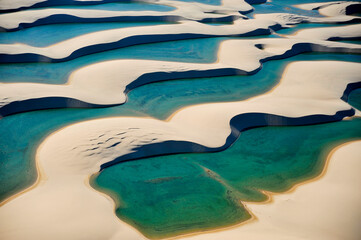 Vista aérea do Parque Nacional dos Lençóis Maranhenses..